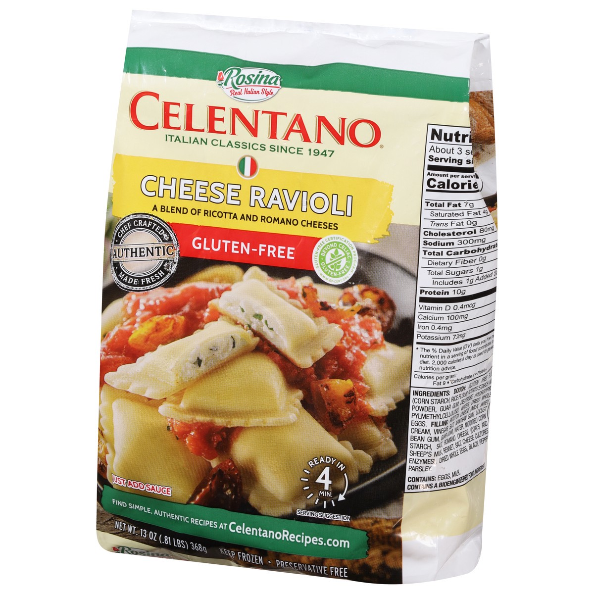 slide 4 of 11, Celentano Gluten Free Cheese Ravioli 13 oz, 13 oz