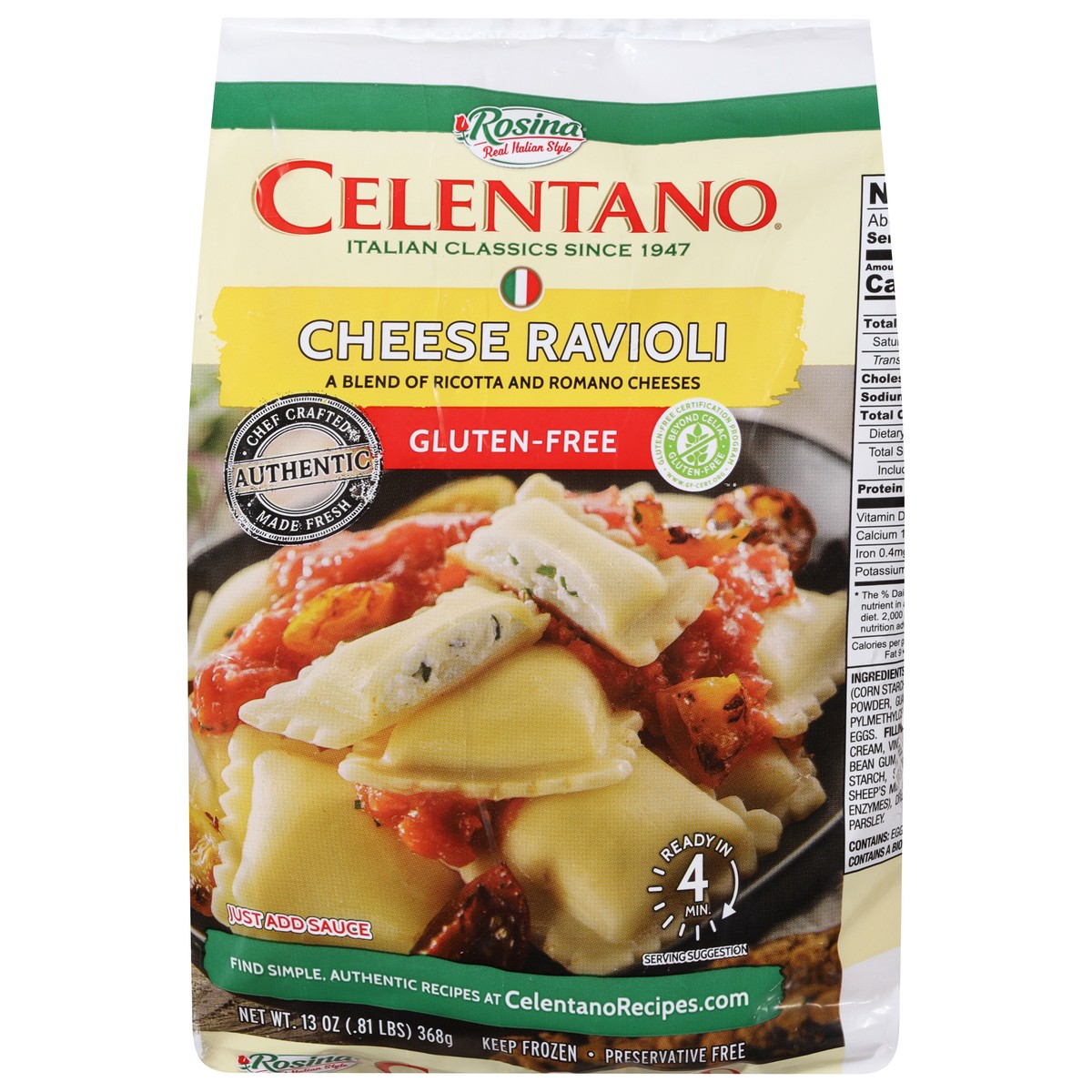 slide 11 of 11, Celentano Gluten Free Cheese Ravioli 13 oz, 13 oz