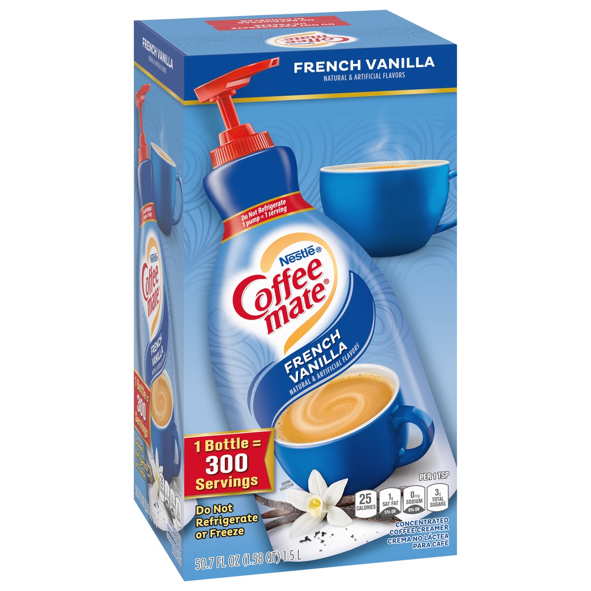 slide 9 of 9, Coffee-Mate Concentrated French Vanilla Coffee Creamer 1 50.7 fl oz, 50.7 fl oz