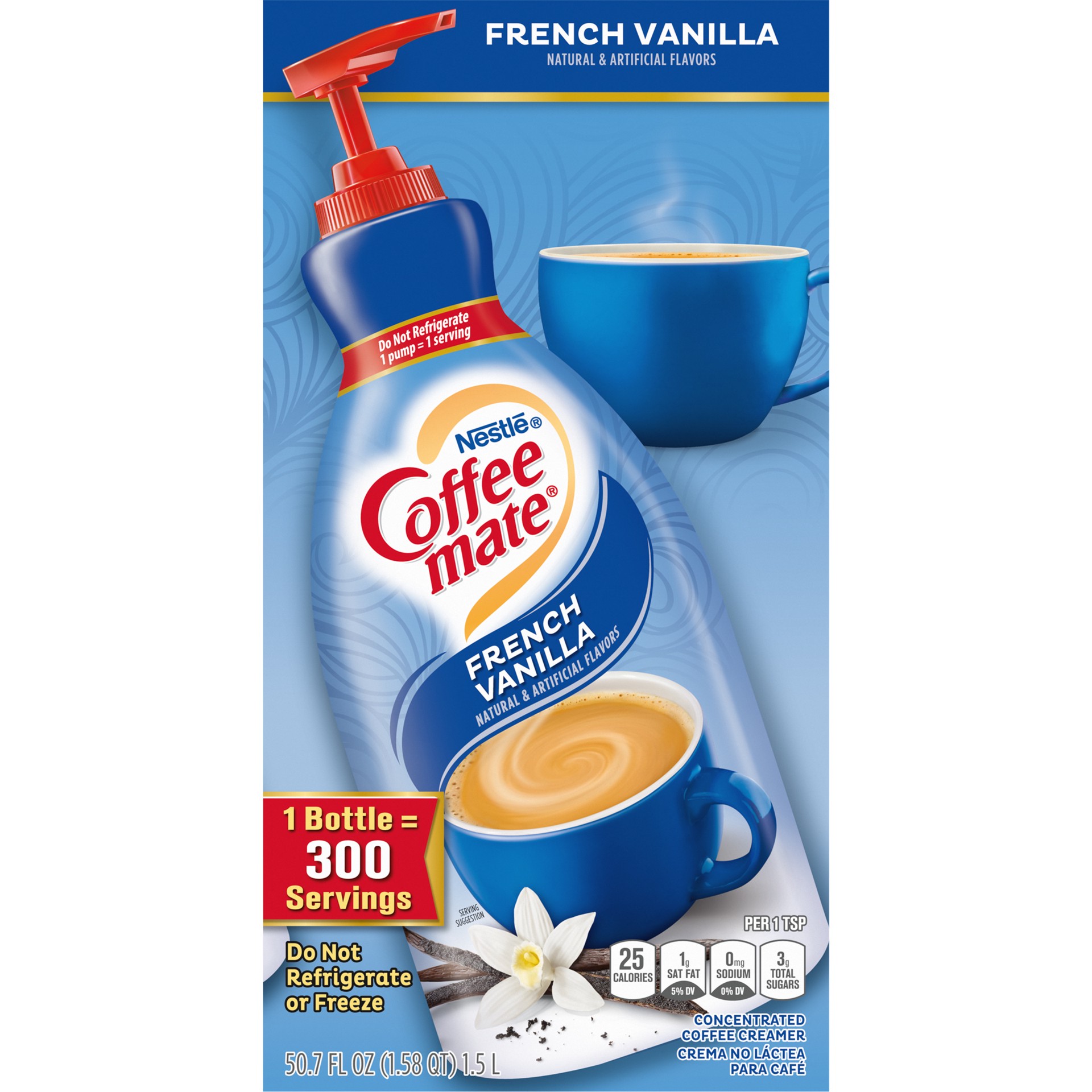 Coffee Mate French Vanilla Liquid Coffee Creamer 1.5 Liter Pump Dispenser