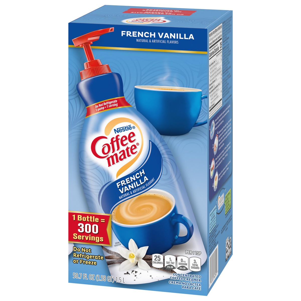 slide 4 of 9, Coffee-Mate Concentrated French Vanilla Coffee Creamer 1 50.7 fl oz, 50.7 fl oz