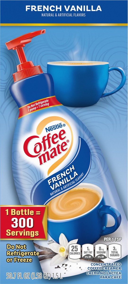 slide 5 of 9, Coffee-Mate Concentrated French Vanilla Coffee Creamer 1 50.7 fl oz, 50.7 fl oz