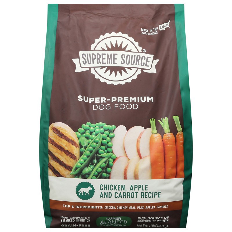 slide 1 of 2, Supreme Source Grain-Free Super-Premium Chicken, Apple and Carrot Recipe Dog Food 11 lb, 11 lb