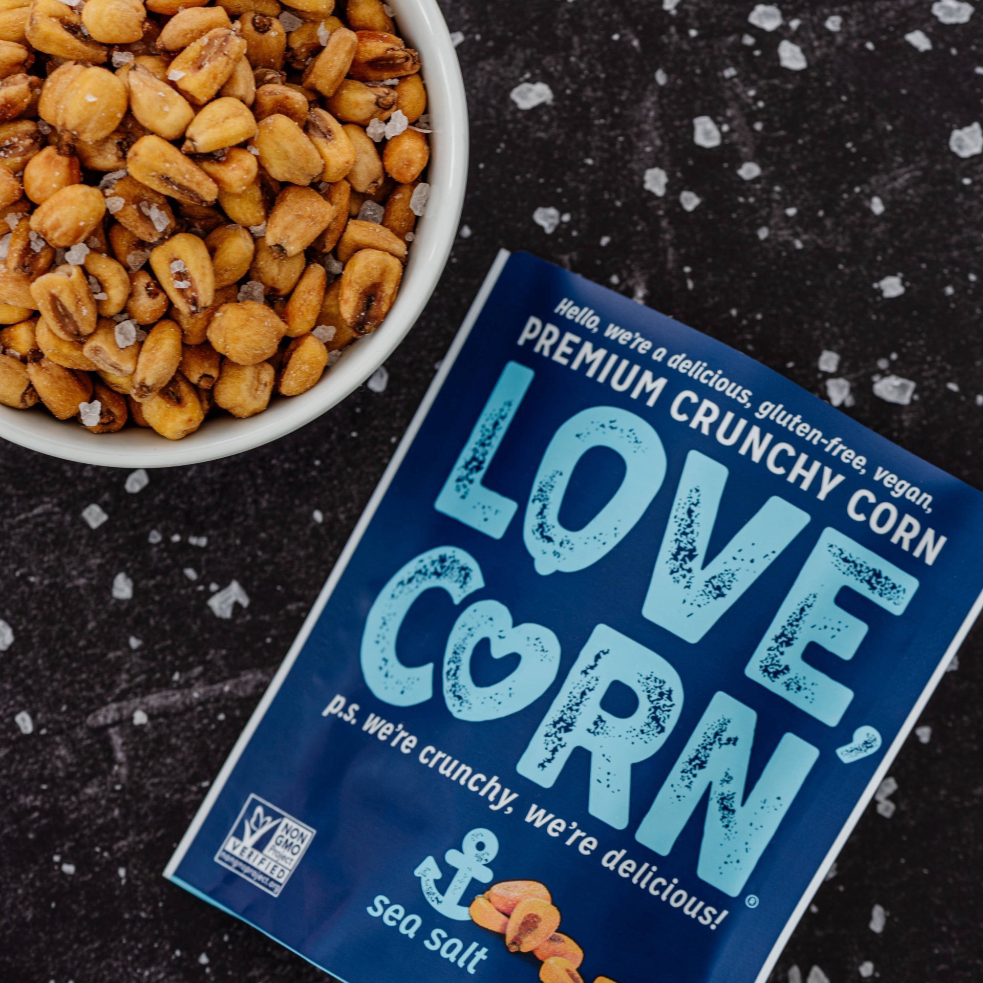 slide 4 of 11, LOVE CORN Sea Salt Corn Snack, 1.6 oz