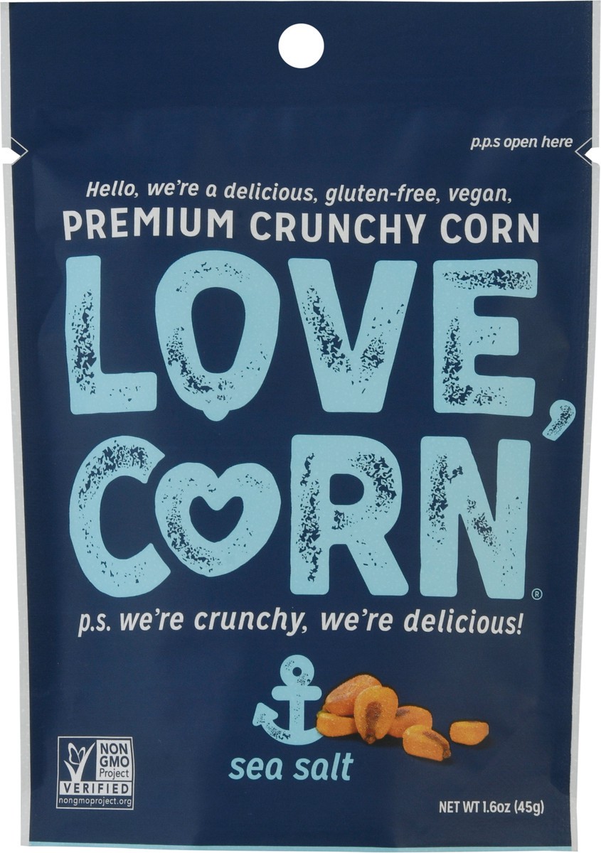 slide 1 of 11, LOVE CORN Sea Salt Corn Snack, 1.6 oz