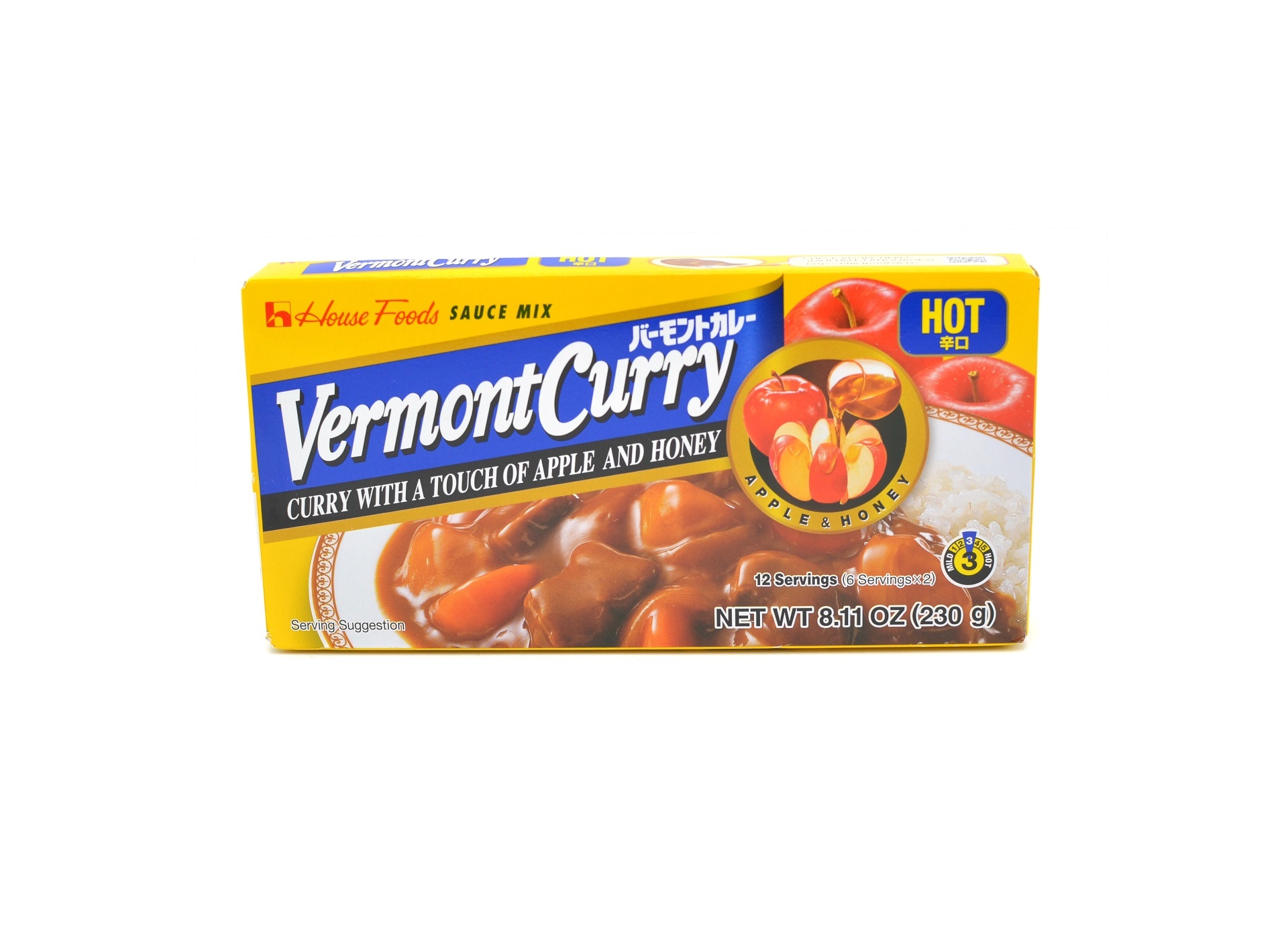 slide 1 of 1, House Foods Hot Apple and Honey Vermont Curry, 8.1 oz