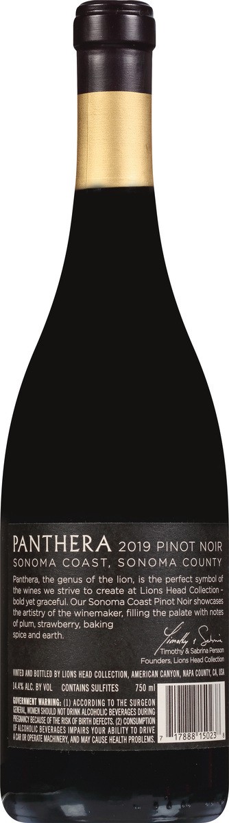 slide 9 of 11, Panthera Sonoma Coast Pinot Noir 750 ml, 750 ml