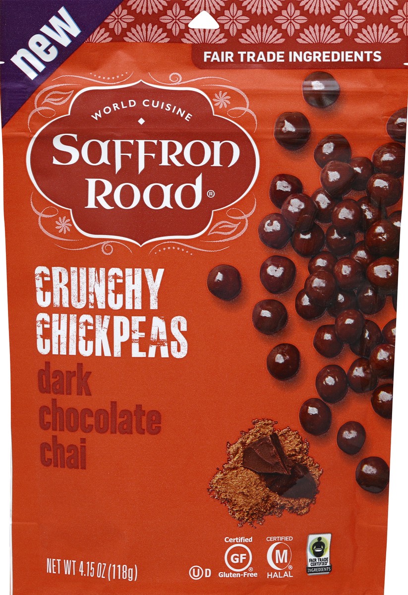 slide 2 of 2, Saffron Road Crunchy Chickpeas Dark Chocolate Chai, 4.15 oz