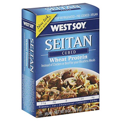 slide 1 of 1, Westsoy Wheat Protein Cubed Seitan, 8 oz