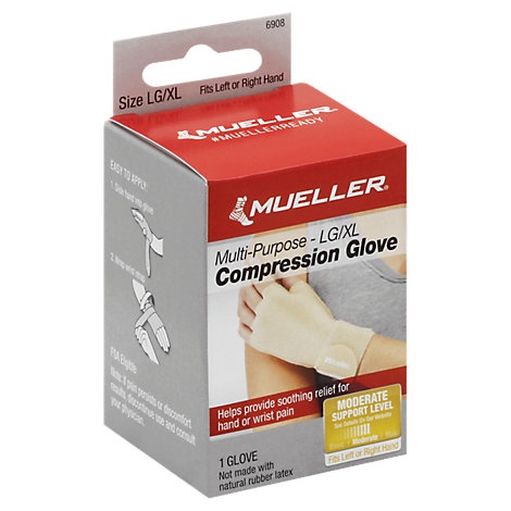 slide 1 of 1, Mueller Compression Glove Lg/Xl - Each, 1 ct