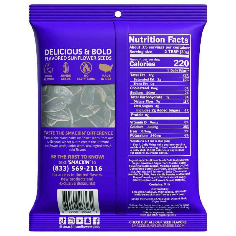slide 2 of 4, Smackin Sunflower Seeds Churro 4oz - 4 OZ, 4 oz