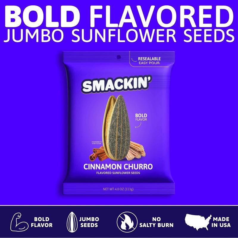 slide 4 of 4, Smackin Sunflower Seeds Churro 4oz - 4 OZ, 4 oz