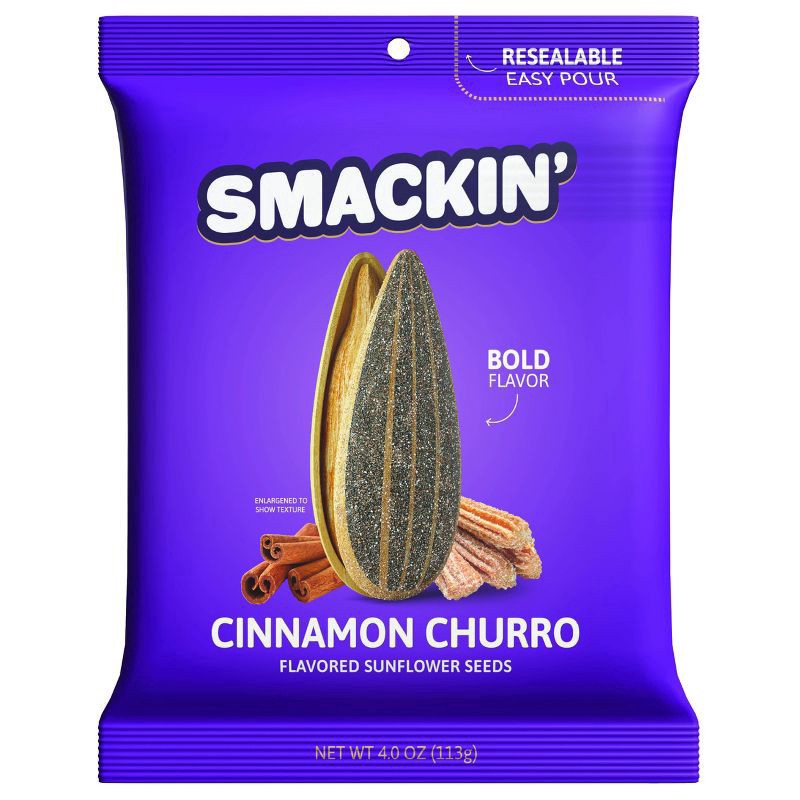 slide 1 of 4, Smackin Sunflower Seeds Churro 4oz - 4 OZ, 4 oz