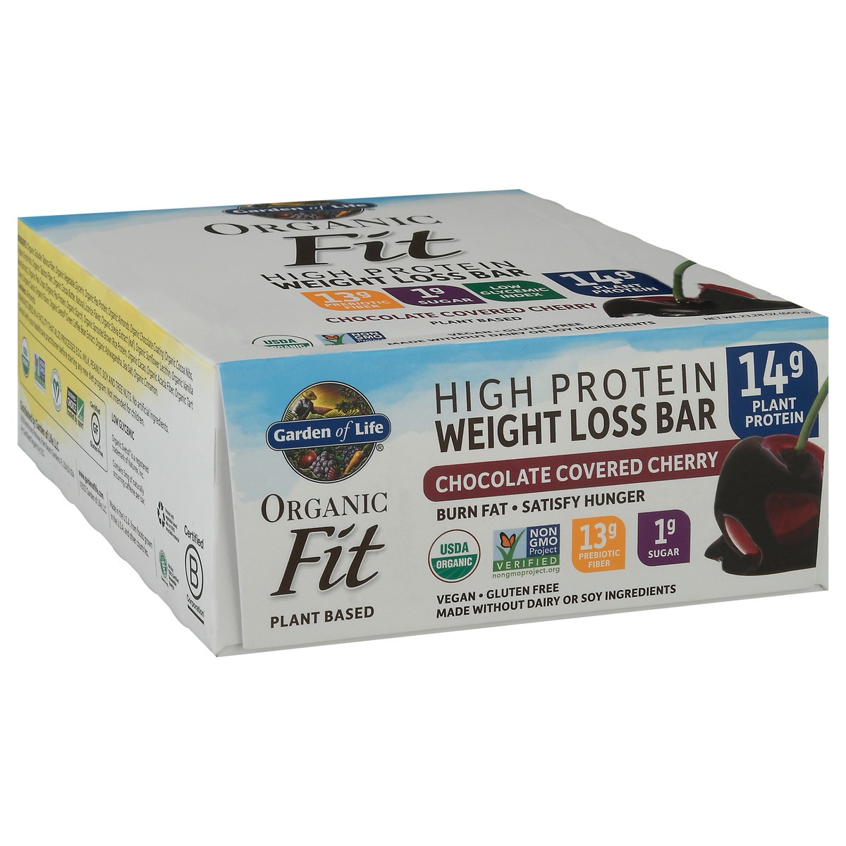 slide 13 of 13, Garden of Life Organic Fit High Protein 12 Pack Chocolate Covered Cherry Weight Loss Bar 12 ea, 12 ct