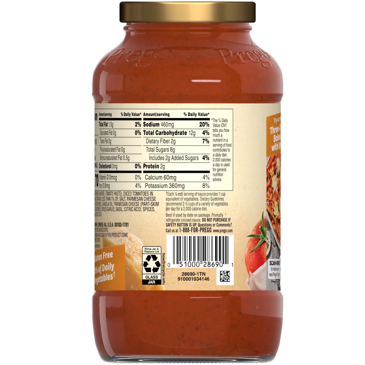 slide 2 of 11, Prego Parmesan Basil Pasta Sauce, 24 oz Jar, 24 oz