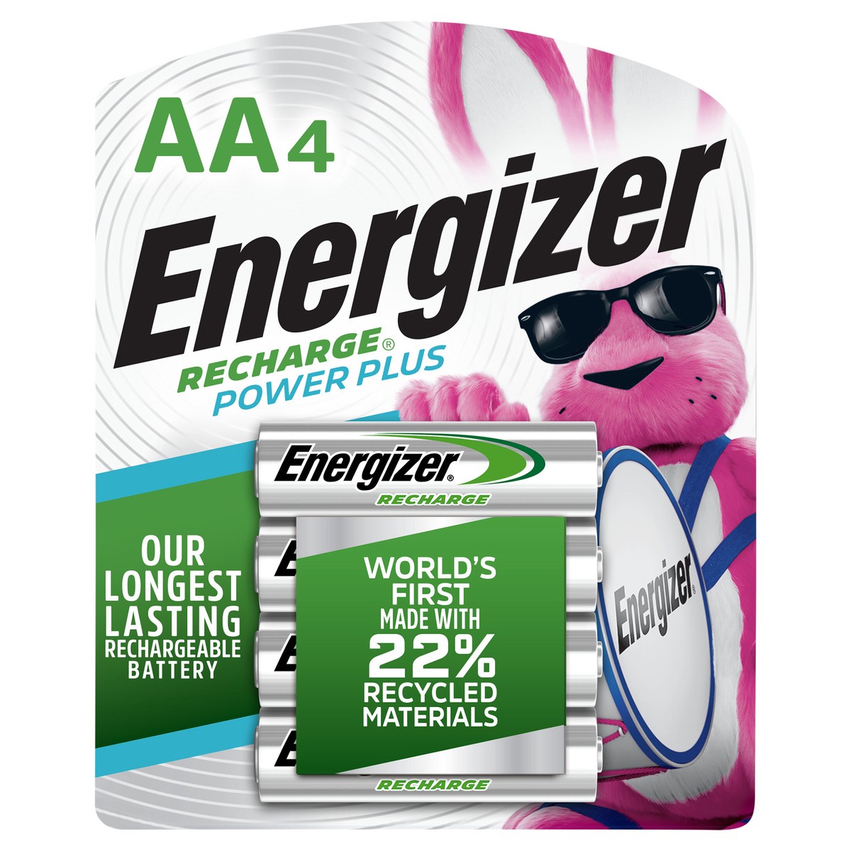 slide 1 of 3, Energizer Power Plus Rechargeable AA Batteries (4 Pack), Double A Batteries, 1 ct