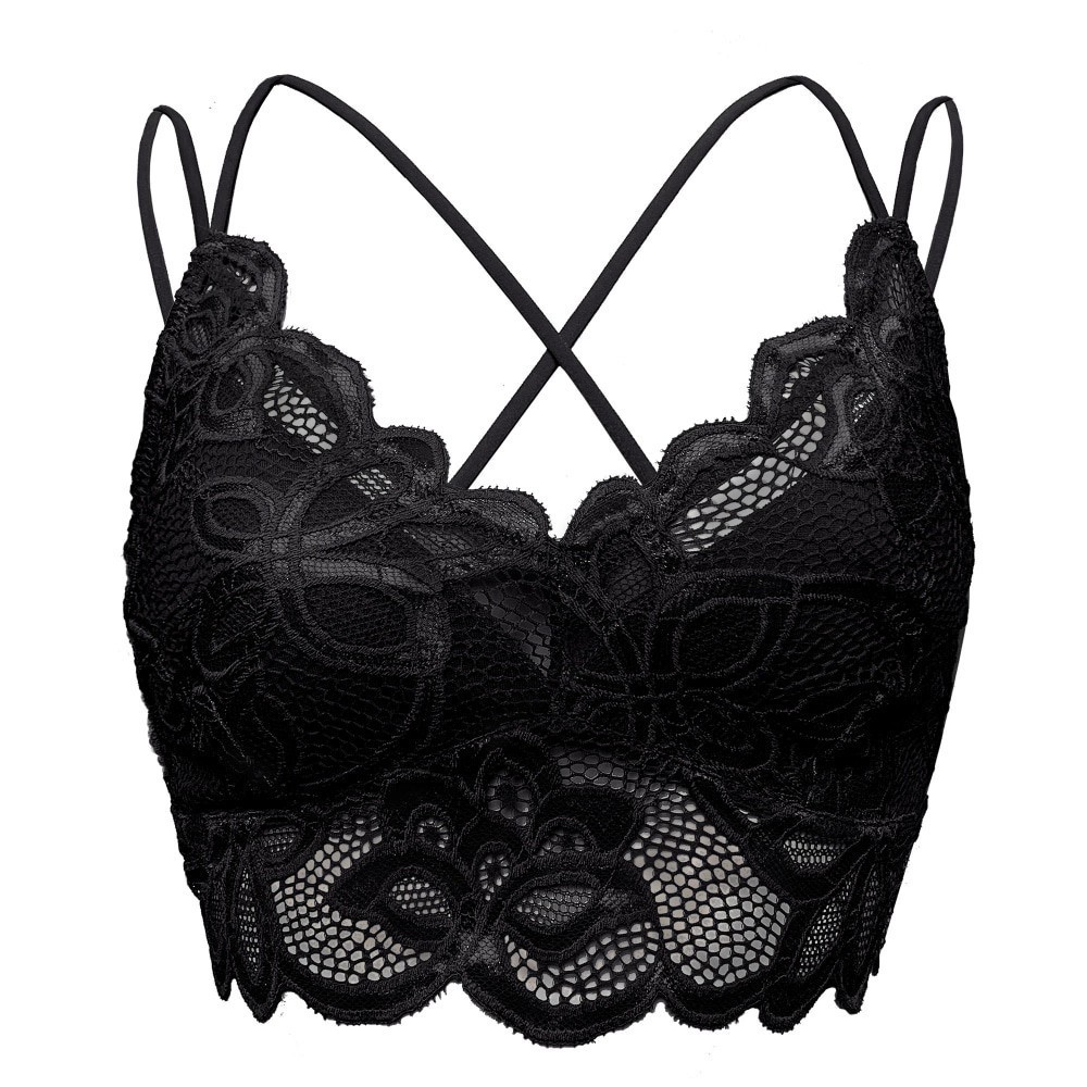 slide 2 of 2, DIP Crochet Lace Bralette - Black, 1 ct