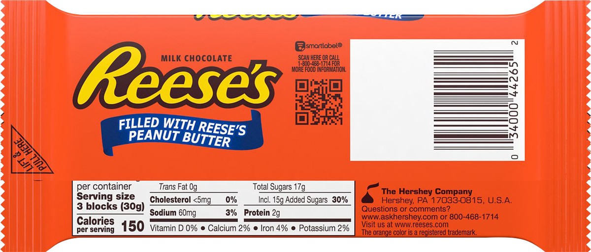 slide 6 of 6, Reese's Chocolate Peanut Butter Creme XL, Candy Bar, 4.25 oz, 12 ct