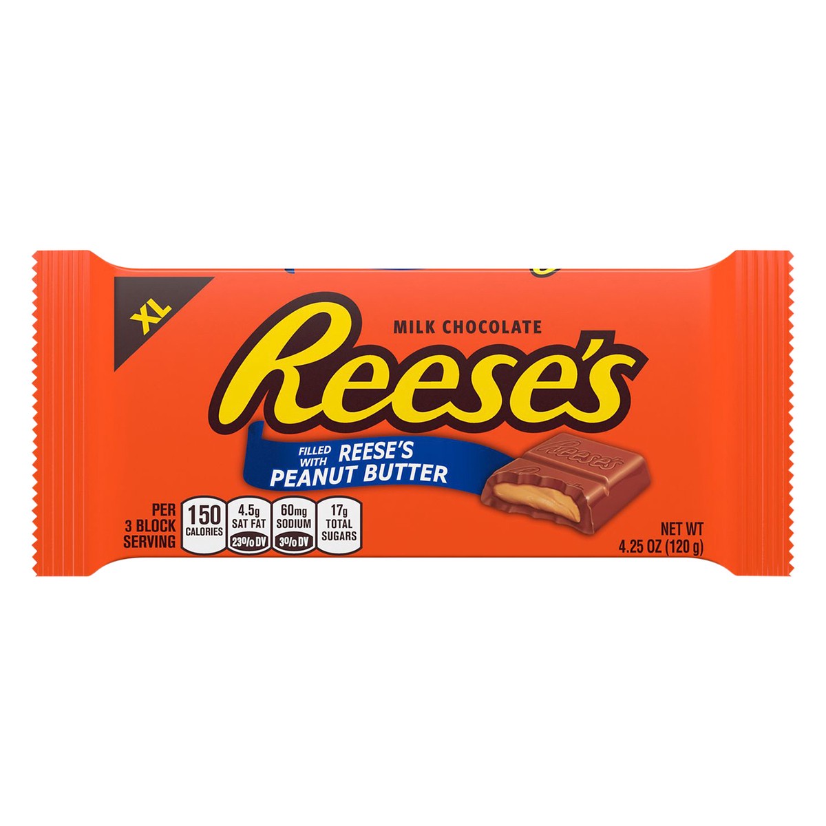 slide 3 of 6, Reese's Chocolate Peanut Butter Creme XL, Candy Bar, 4.25 oz, 12 ct