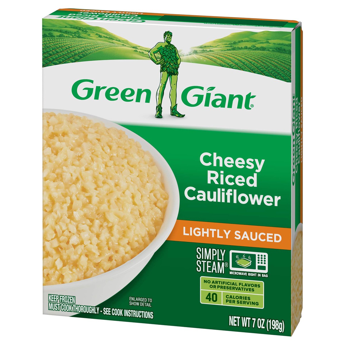 slide 7 of 13, Green Giant Simply Steam Lightly Sauced Cheesy Riced Cauliflower 7 oz, 7 oz