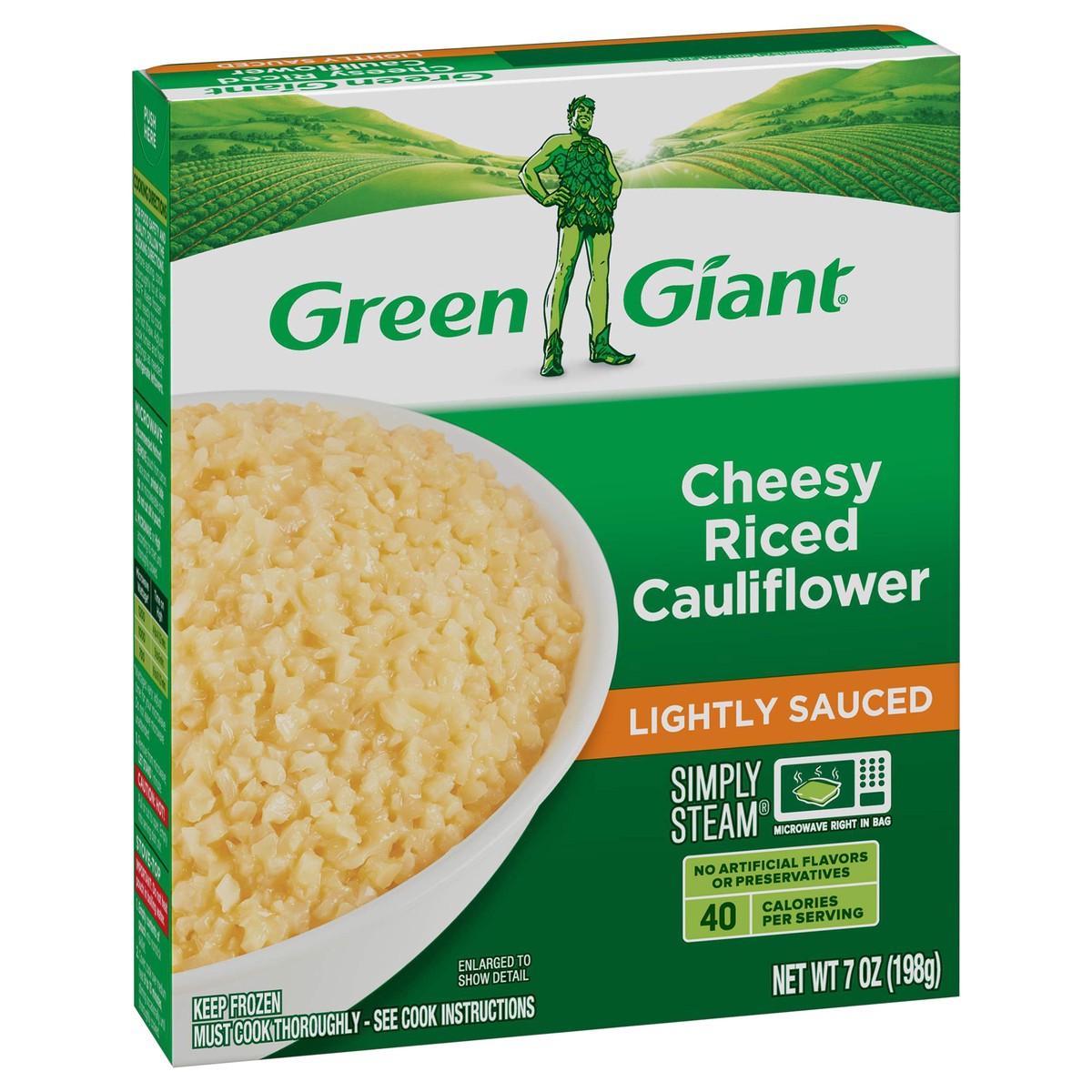 slide 6 of 13, Green Giant Simply Steam Lightly Sauced Cheesy Riced Cauliflower 7 oz, 7 oz