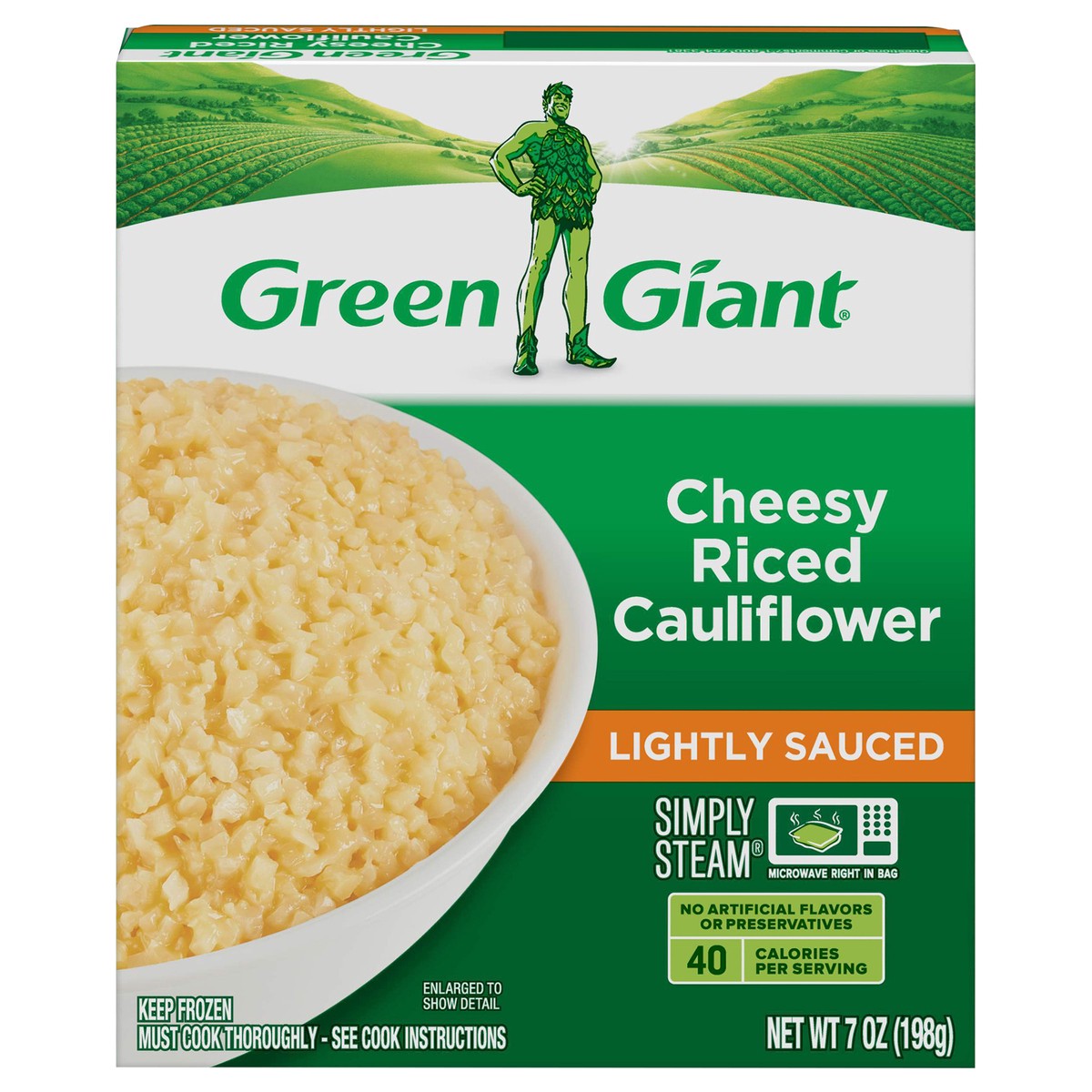 slide 3 of 13, Green Giant Simply Steam Lightly Sauced Cheesy Riced Cauliflower 7 oz, 7 oz