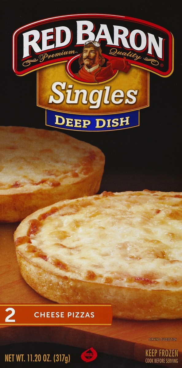 slide 4 of 5, Red Baron Deep Dish Singles Cheese Pizza, 2 ct; 5.75 oz