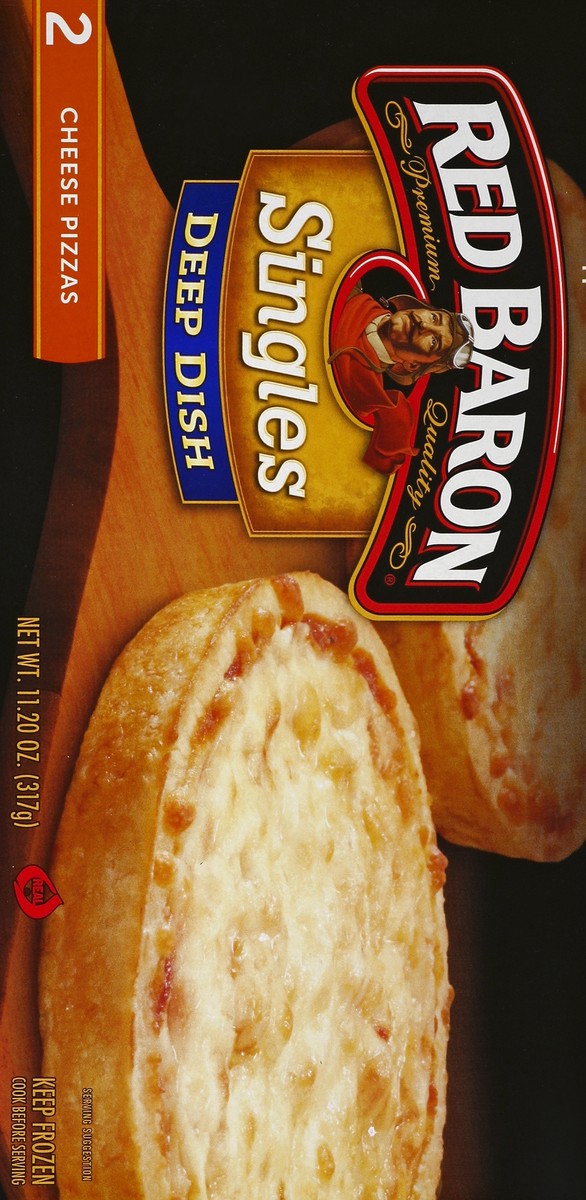 slide 5 of 5, Red Baron Deep Dish Singles Cheese Pizza, 2 ct; 5.75 oz