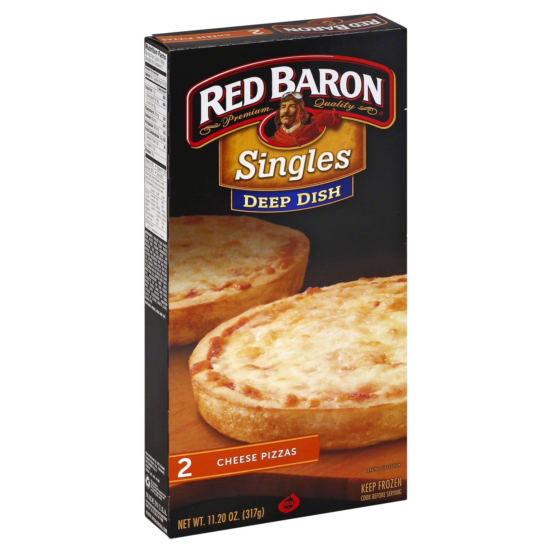 slide 1 of 5, Red Baron Deep Dish Singles Cheese Pizza, 2 ct; 5.75 oz