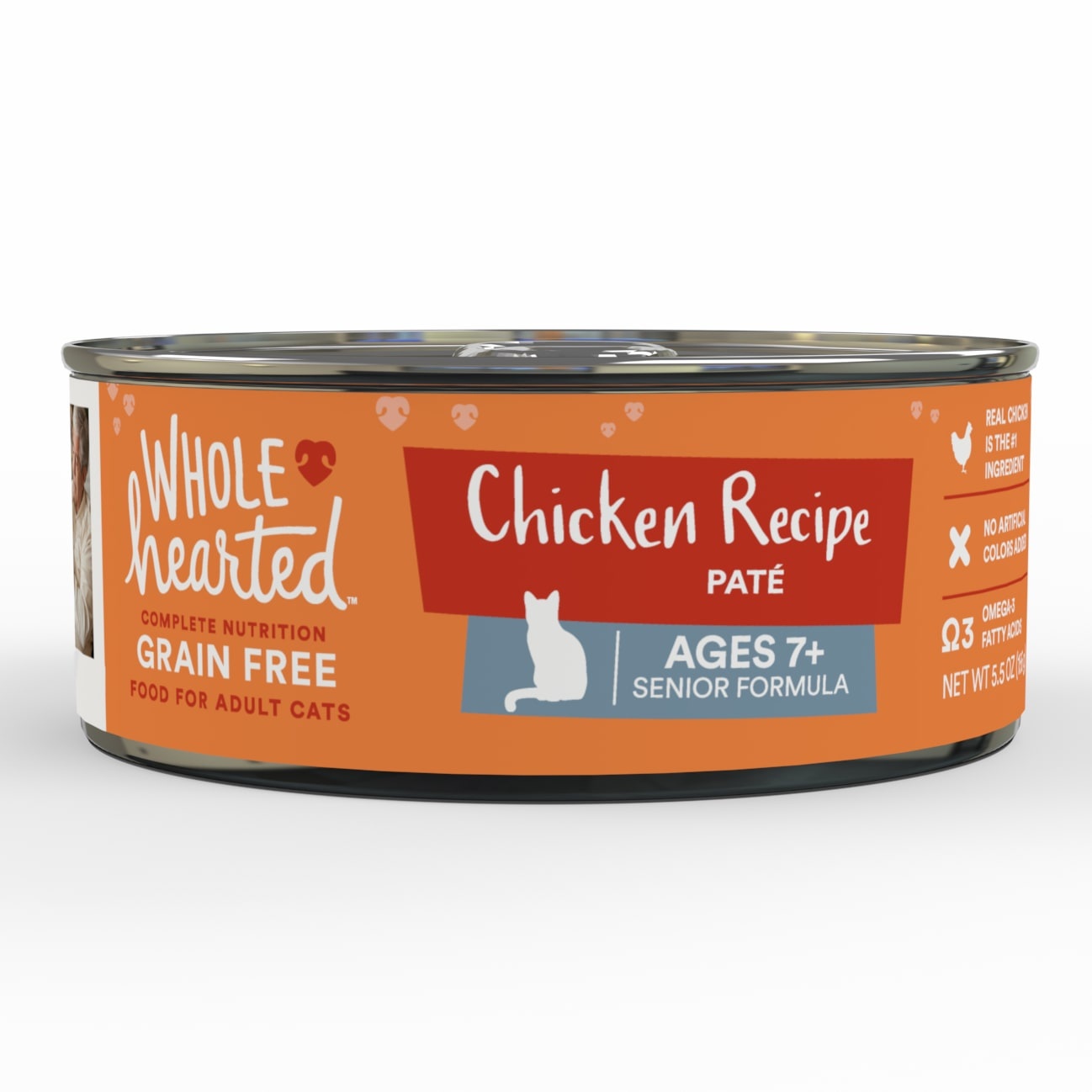 slide 1 of 1, WholeHearted Grain Free Chicken Recipe Pate Senior Wet Cat Food, 5.5 oz