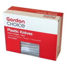 slide 1 of 1, GFS Clear Plastic Knives, 150 ct