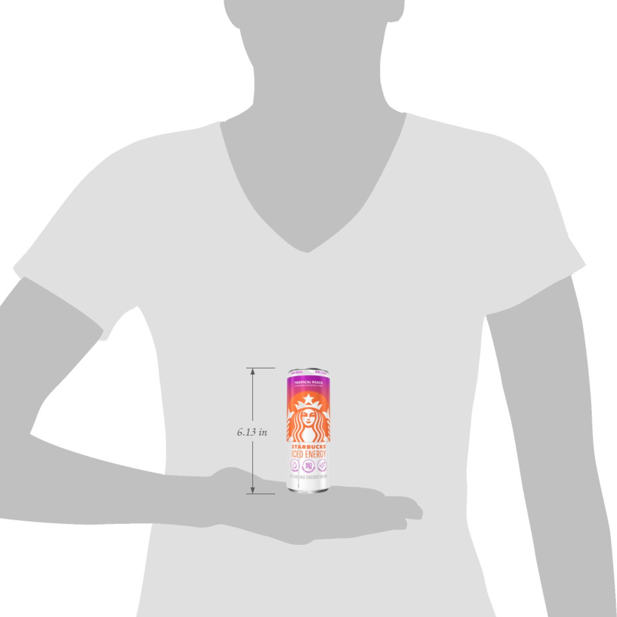 slide 2 of 8, Starbucks Iced Energy Zero Sugar Sparkling Energy Drink Tropical Peach 12 Fl Oz, 12 fl oz