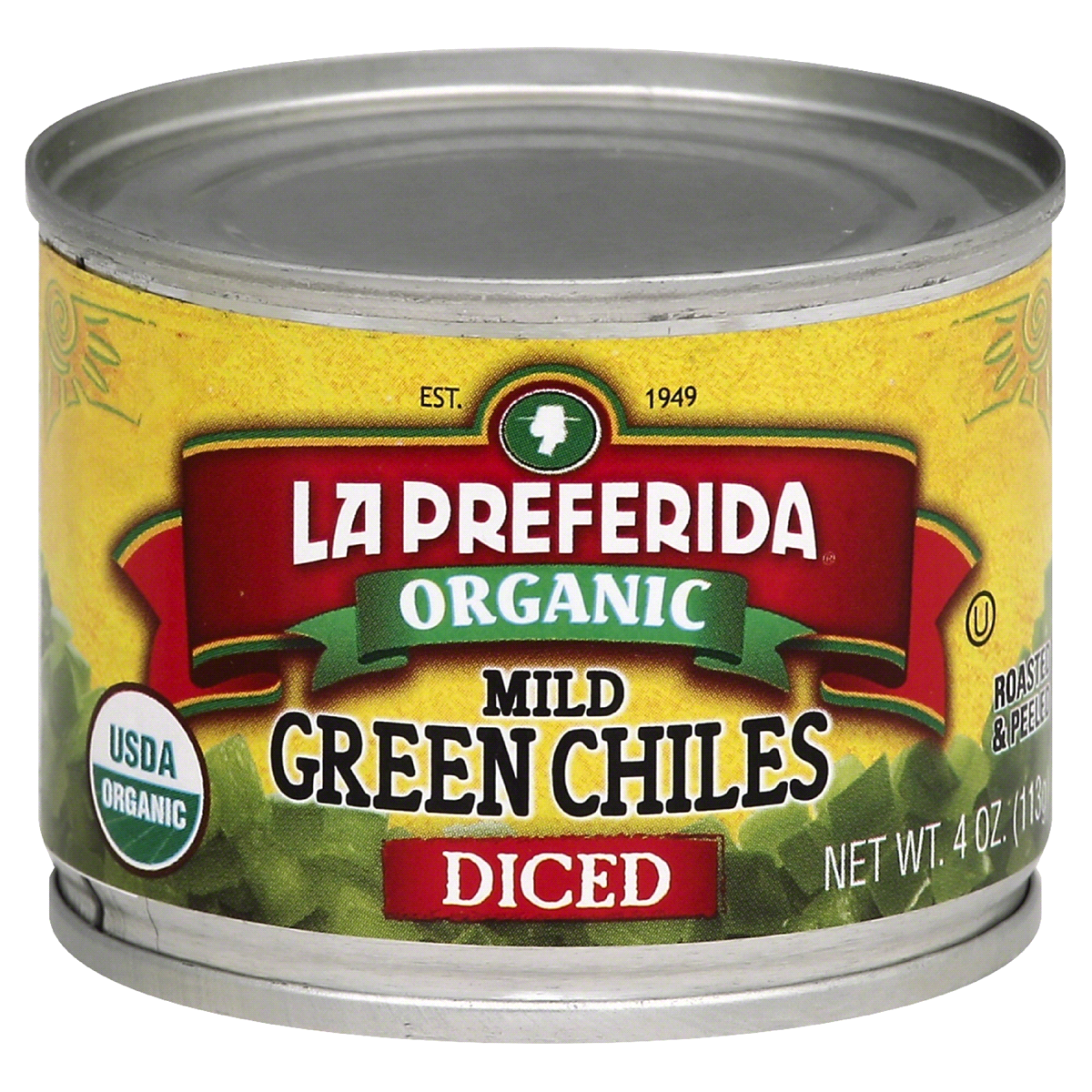 slide 1 of 1, La Preferida Organic Diced Mild Green Chiles, 4 oz