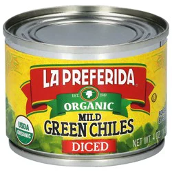 La Preferida Organic Diced Mild Green Chiles 4 oz