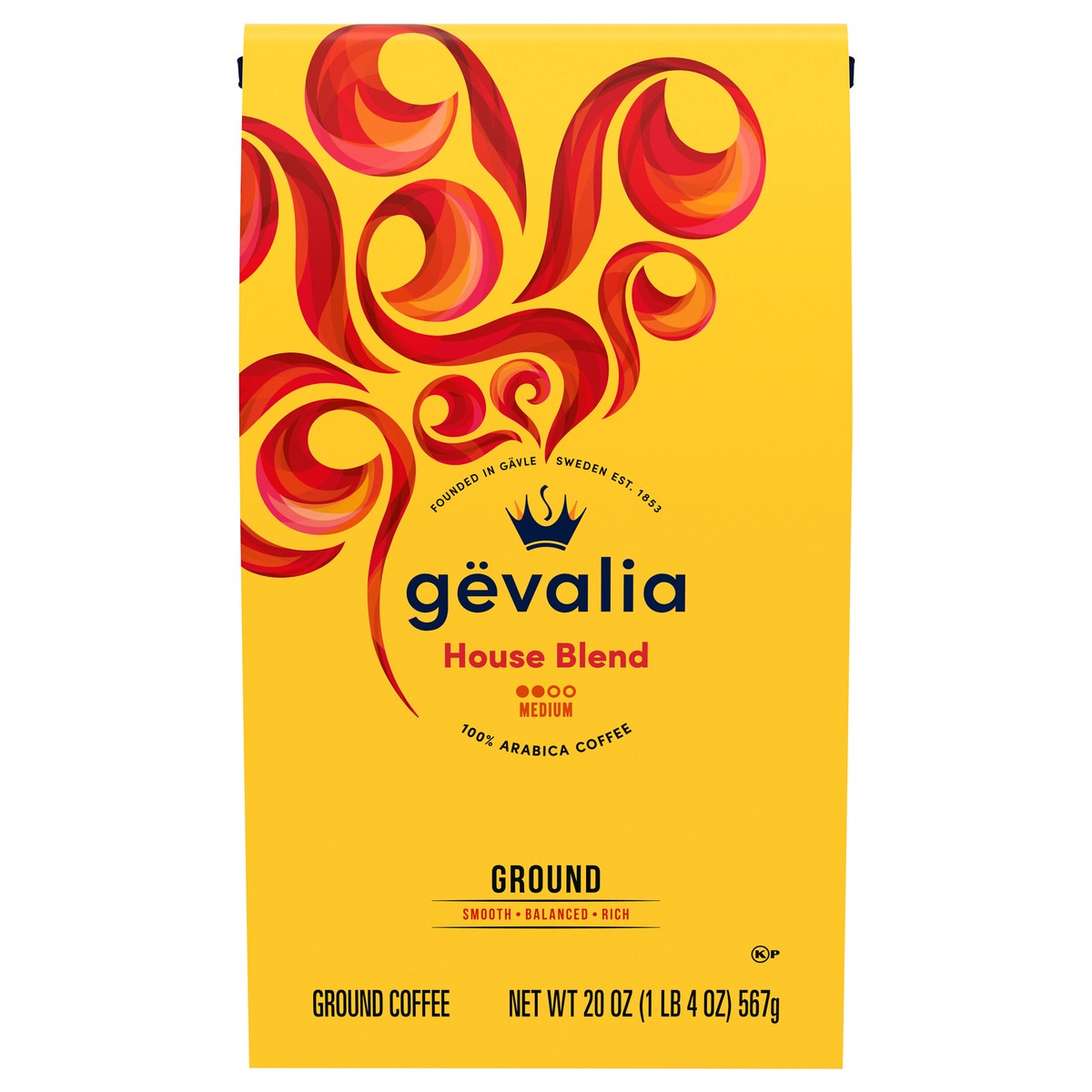 slide 5 of 12, Gevalia House Blend Medium Roast 100% Arabica Ground Coffee, for a Keto and Low Carb Lifestyle, 20 oz Bag, 20 oz