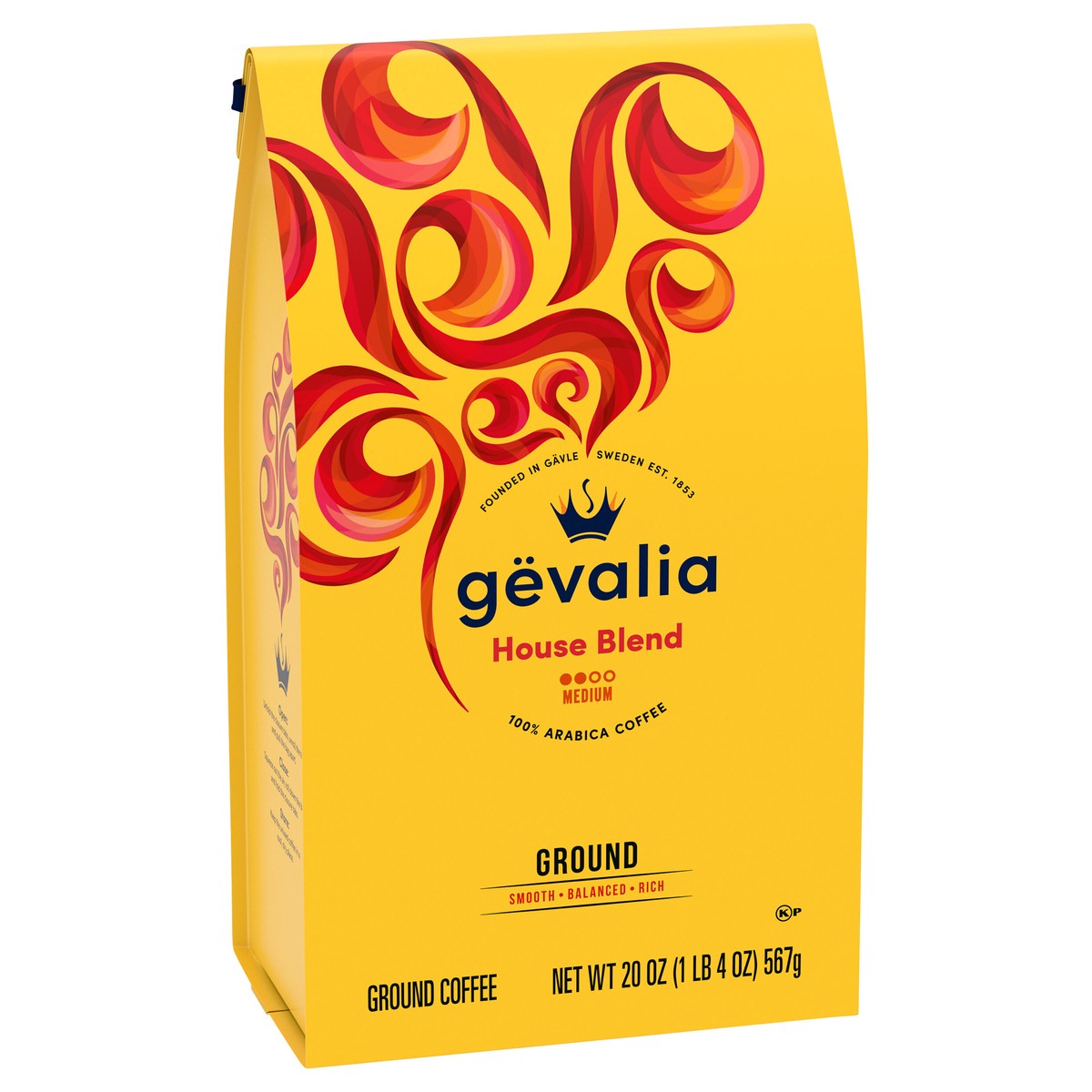 slide 10 of 12, Gevalia House Blend Medium Roast 100% Arabica Ground Coffee, for a Keto and Low Carb Lifestyle, 20 oz Bag, 20 oz