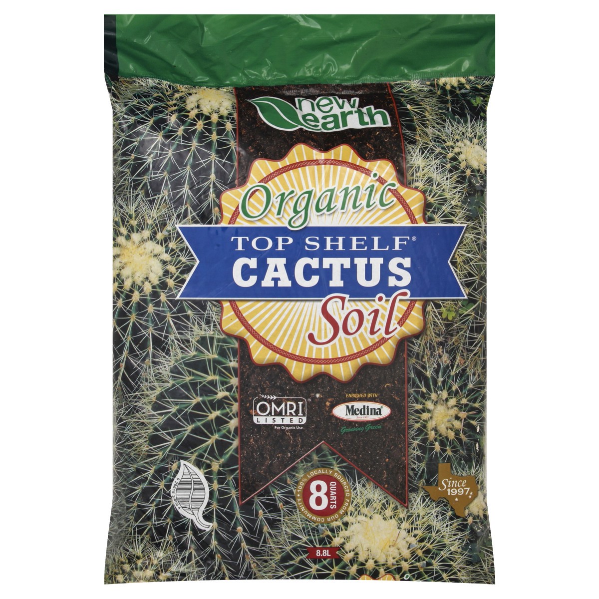 slide 9 of 9, New Earth Top Shelf Organic Cactus Soil 8 lt, 8 l