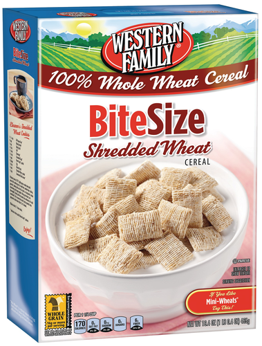 slide 1 of 1, Western Family Shredded Wheat Whole Cereal, 16.4 oz