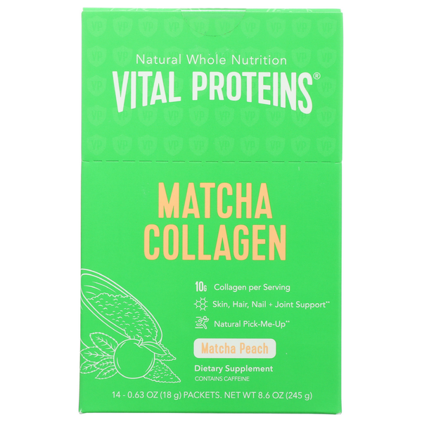 slide 1 of 1, Vital Proteins Peach Matcha Collagen Box, 8.6 oz