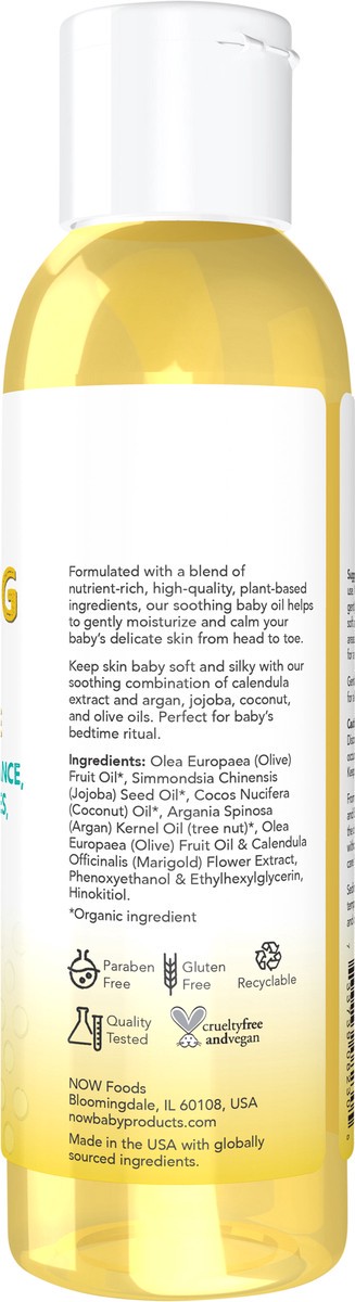 slide 4 of 8, NOW Soothing Baby Oil, Fragrance Free - 4 fl. oz., 4 fl oz