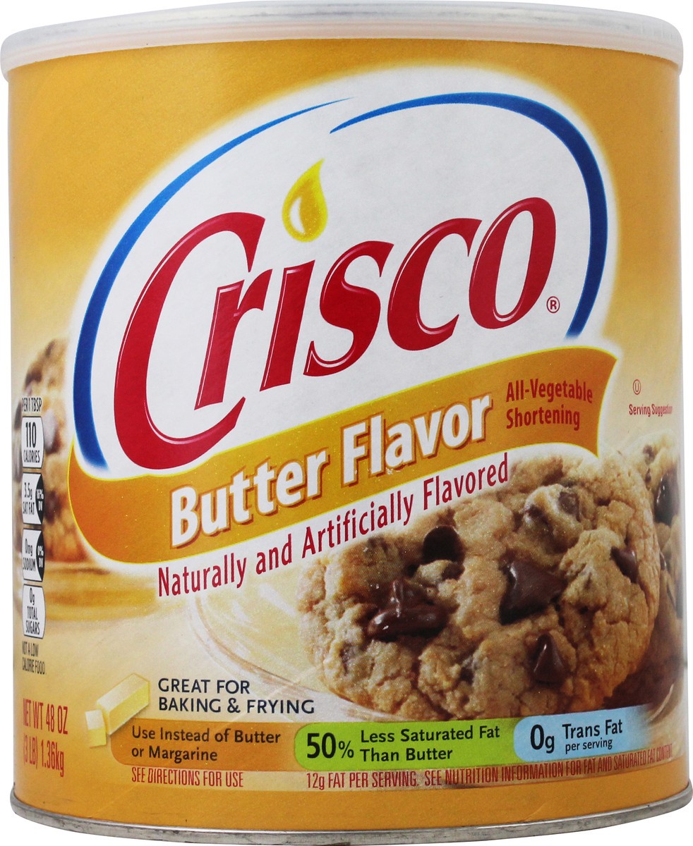 slide 8 of 9, Crisco Butter Flavor All-Vegetable Shortening 48 oz. Canister, 48 oz