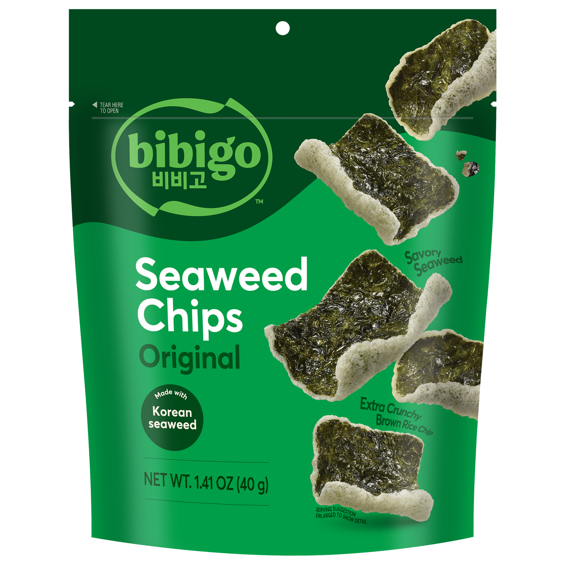 slide 1 of 6, Bibigo Original Seaweed Chips 1.41 oz, 1.41 oz