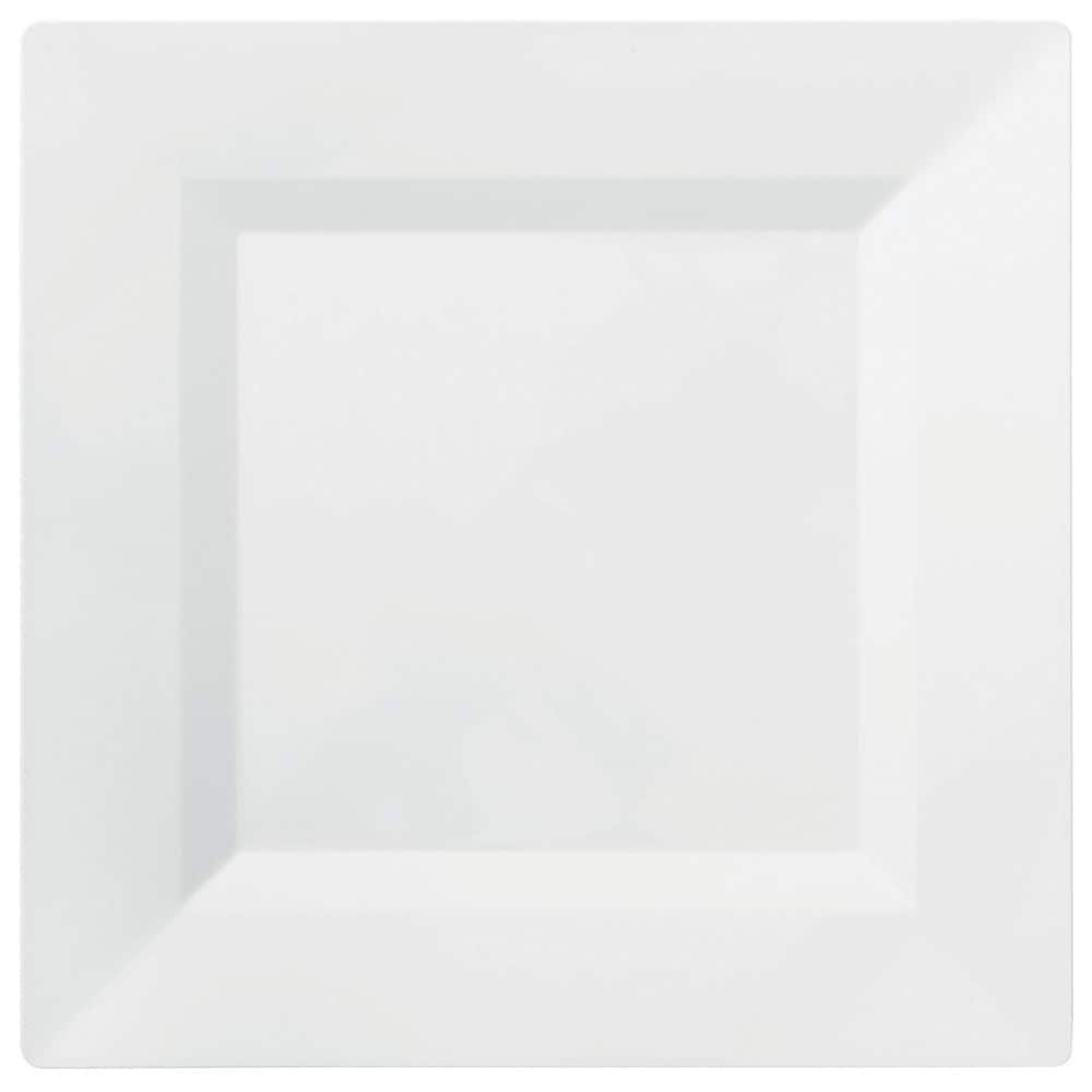 slide 1 of 1, Kroger Elevated Elegance Heavyweight 95Inch Square Plastic Plates White, 9.5 in