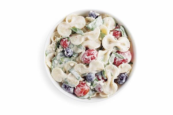 slide 1 of 1, Hy-Vee Greek Feta Spinach Bowtie Pasta, per lb