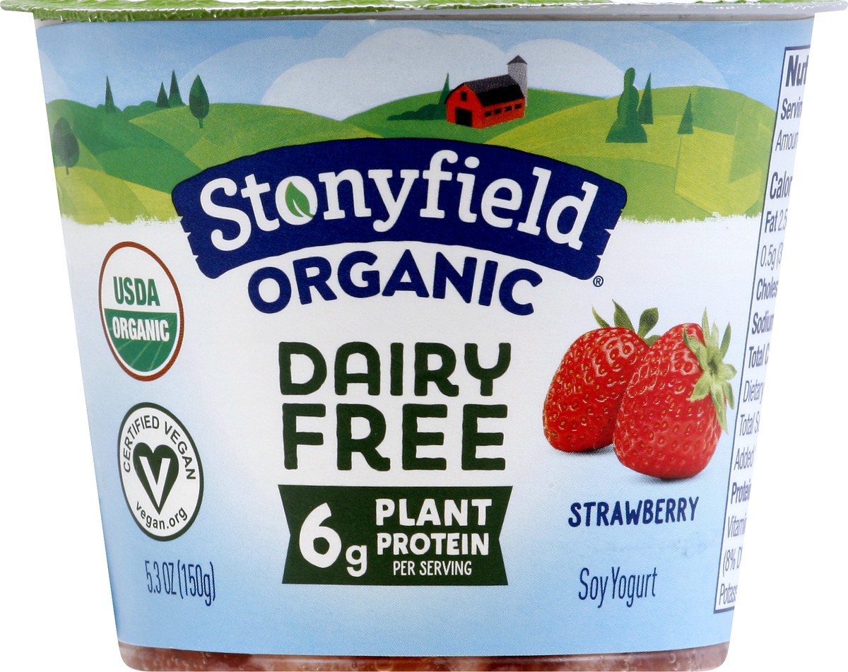 slide 7 of 10, Stonyfield Organic O'Soy Yogurt Strawberry, 6 oz