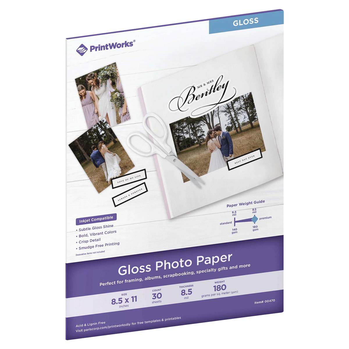 slide 1 of 5, Printworks Soft Gloss Photo Paper, 8.5" x 11", 30 ct