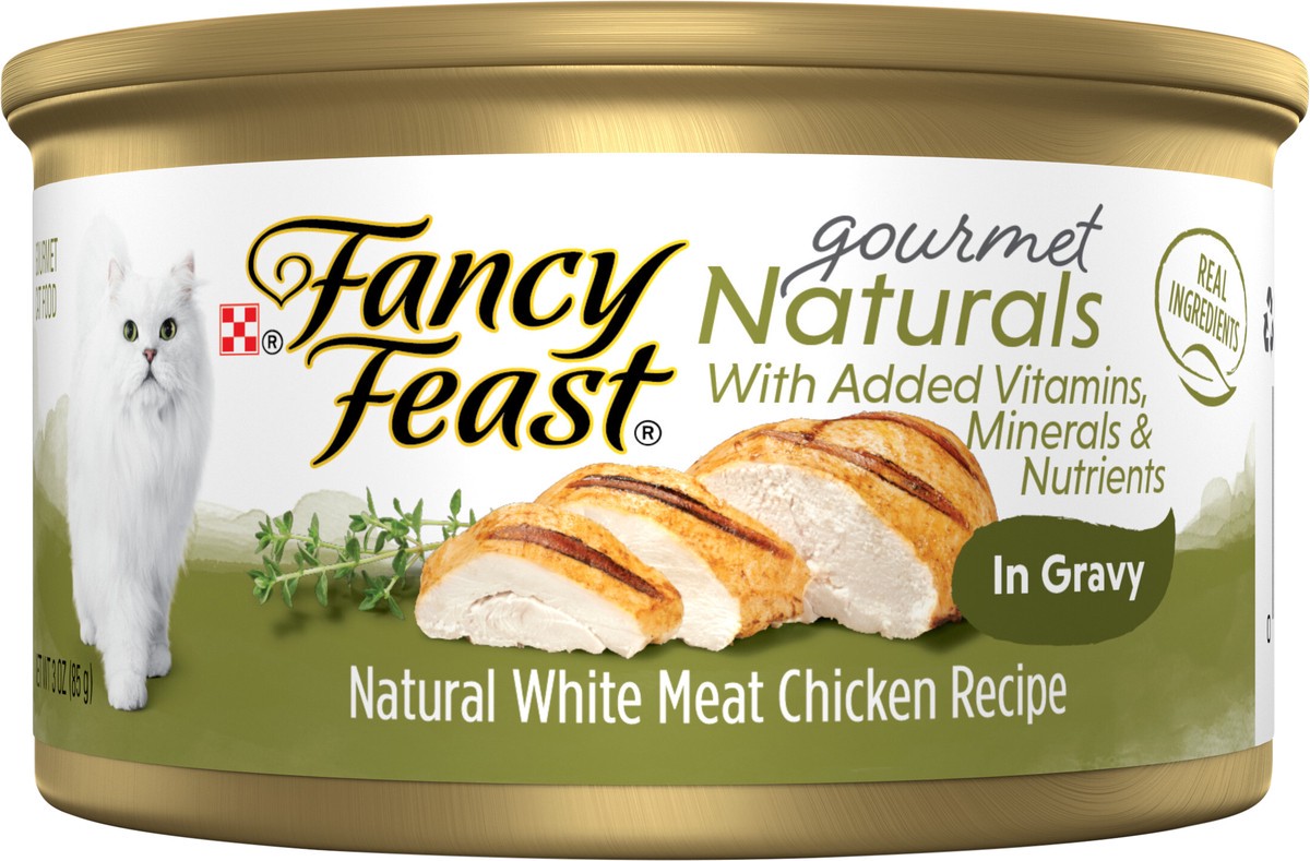 slide 5 of 12, Fancy Feast Gourmet Naturals White Meat Chicken Recipe in Gravy Adult Wet Cat Food, 3 oz