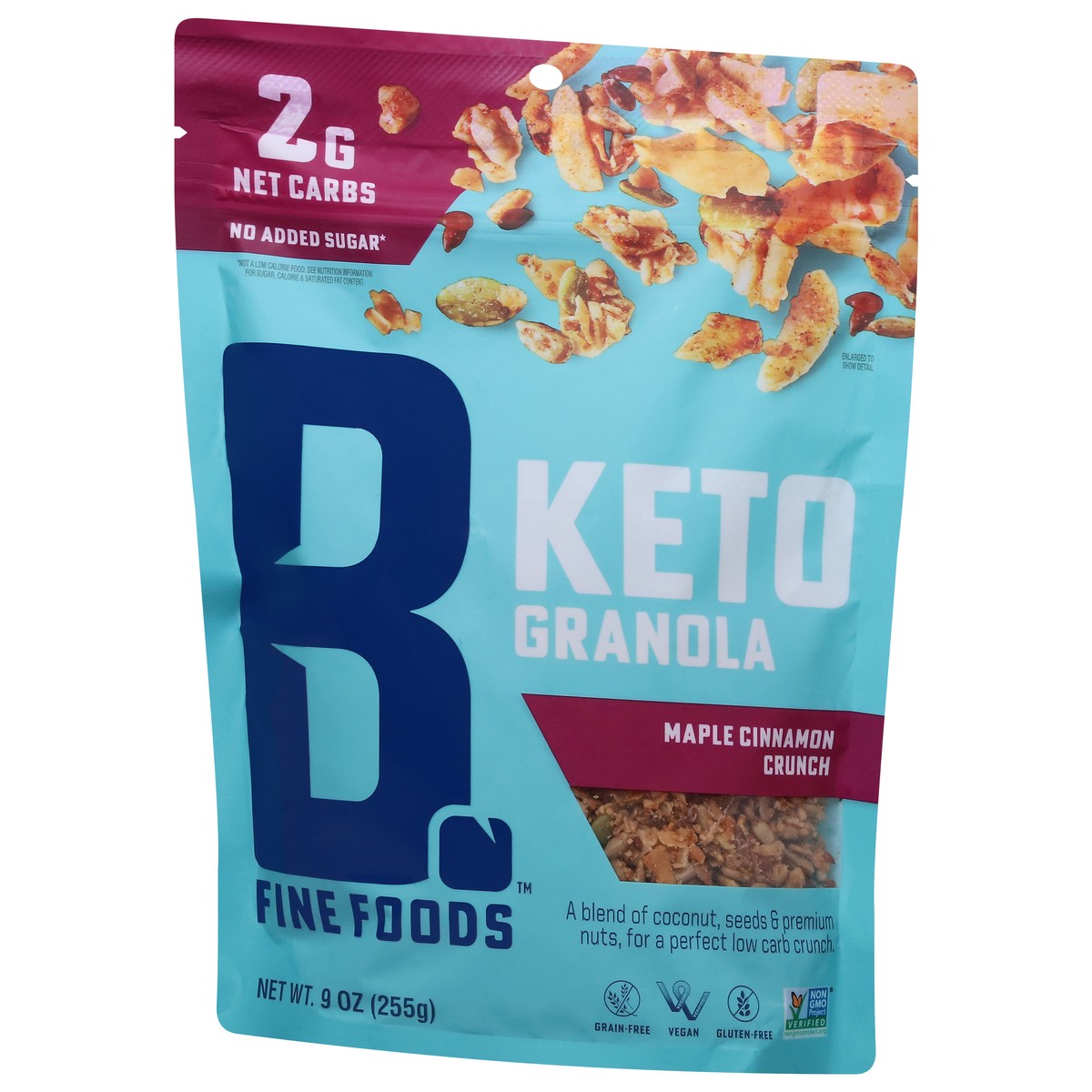 slide 11 of 14, B. Fine Foods Keto Maple Cinnamon Crunch Granola 9.5 oz, 9.5 oz