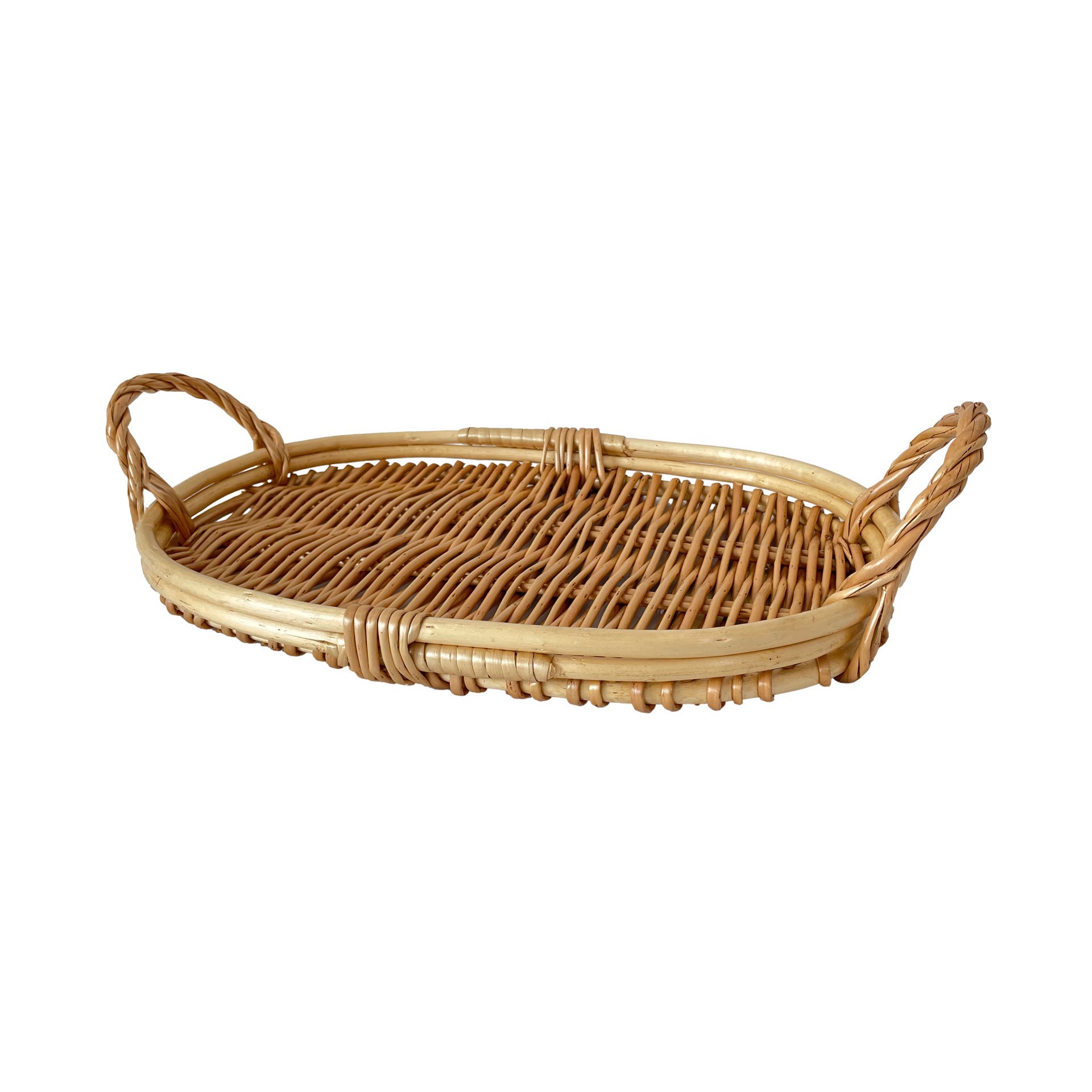 slide 2 of 3, 16.5" Natural Oval Willow Basket By Ashland, 16.5 in x 9.45 in x 3.543 in