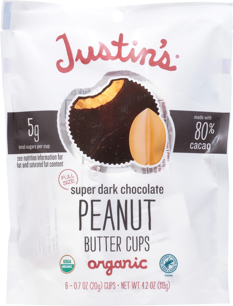slide 7 of 9, Justin's Justin’s Super Dark Chocolate Peanut Butter Cups 4.2 oz, 6 ct